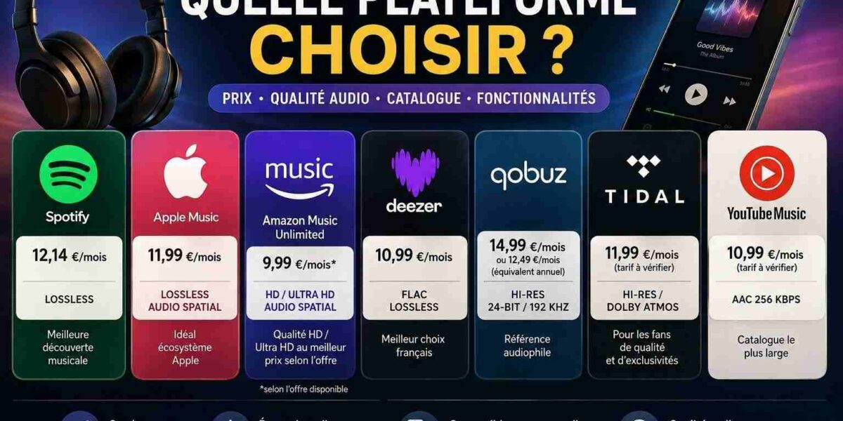 Meilleure Plateforme de Streaming Musique 2026 : Comparatif Prix & Qualité