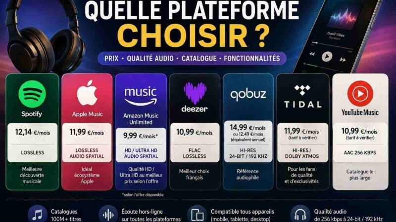 Meilleure Plateforme de Streaming Musique 2026 : Comparatif Prix & Qualité
